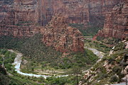 The Virgin River winds through the valley